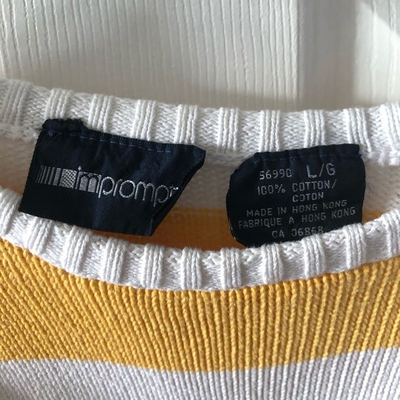 Yellow and White Striped Light Sweater - Picture 4 of 4
